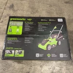 Greenworks 40V 16" Cordless Lawn Mower 4.0AH Battery & Charger Included 25322. Fixed Price $200.00.