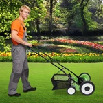 16" Walk Behind Manual Reel Mower Adjustable 5-BLADE Hand Push Lawn Catcher Yard. Fixed Price $98.64.