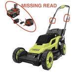 Ryobi One+ 18V 13 In. Cordless Battery Walk Behind Push Lawn Mower Missing Read. Fixed Price $120.95.