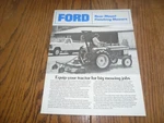 Ford Tractor 930A Rear Mount Finishing Mower Sales Brochure Specification Sheet. Fixed Price $13.95.