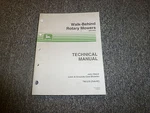 John Deere 18 19 20 21 Sp Walk Behind Rotary Mower Service Manual TM1235 Xz. Fixed Price $66.00.