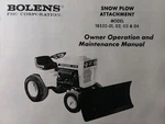 Bolens H-16 G-14 Tractor 42 Dozer Blade Implement 18532 Owner & Parts (2 Manuals. Fixed Price $33.96.