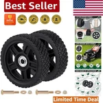 Durable 6 Inch Lawn Mower Replacement Wheels With Shock-absorbing Tread 2 Pack. Fixed Price $31.99.