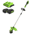 Greenworks 48V(2X24V) 15 Inch String Trimmer W/(2) 4AH Battery & Dual Charger Ob. Fixed Price $175.99.